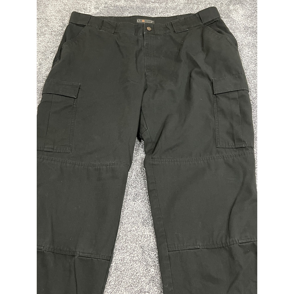 5.11 Tactical Mens Cargo Pants Black Ripstop 2XL Long Work Outdoor Utility